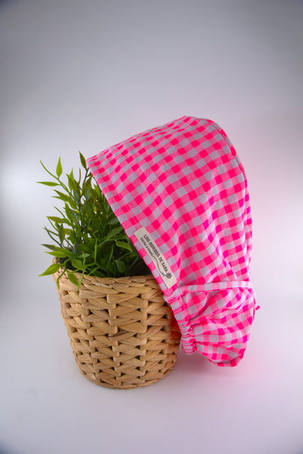 Gorro pelo largo normal -Rosa flúor & lavanda