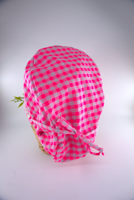 Gorro pelo largo normal -Rosa flúor & lavanda