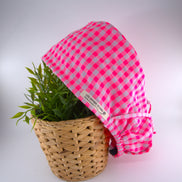 Gorro pelo largo ajustable - Rosa flúor & lavanda