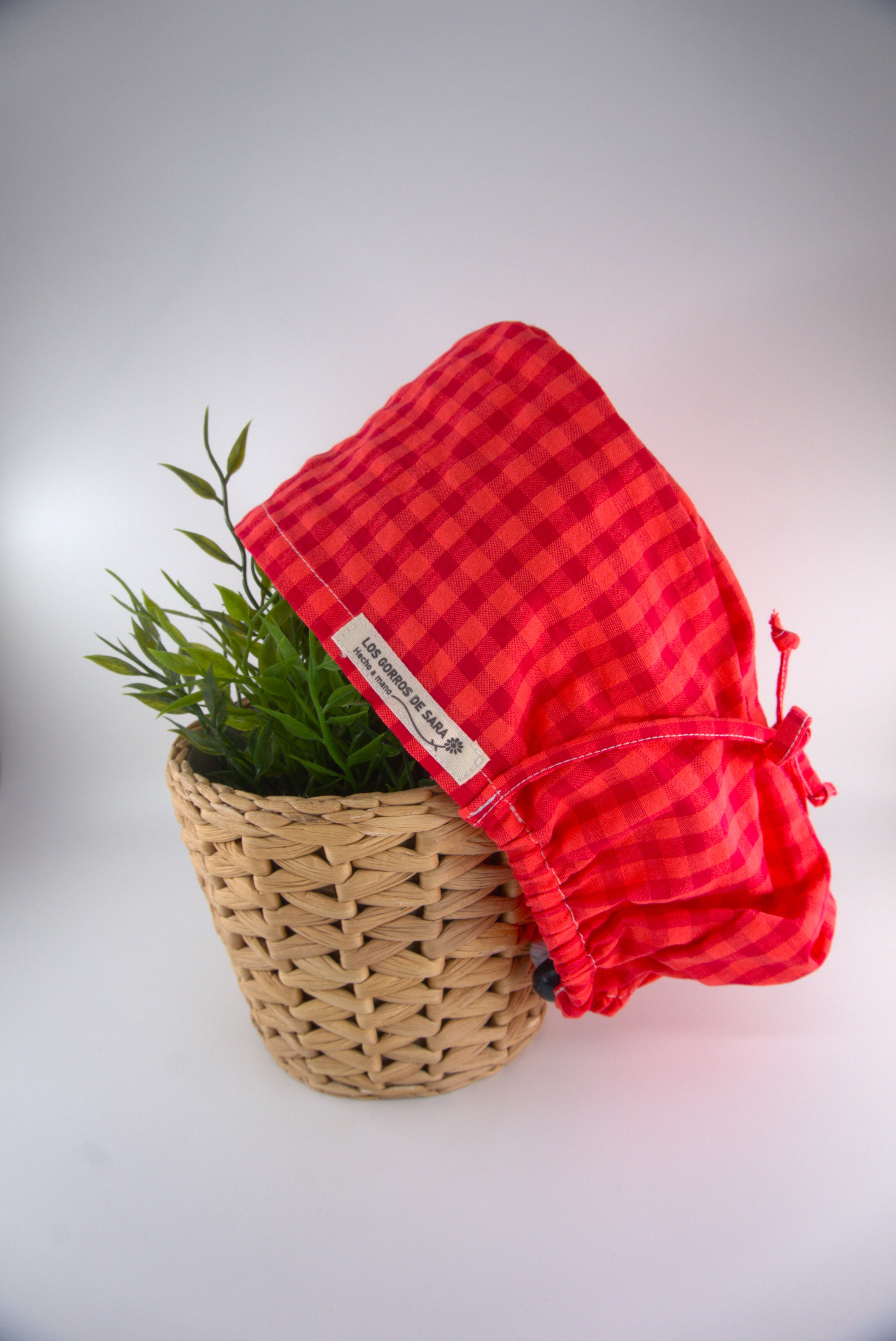 Gorro pelo largo ajustable - Rojo cereza