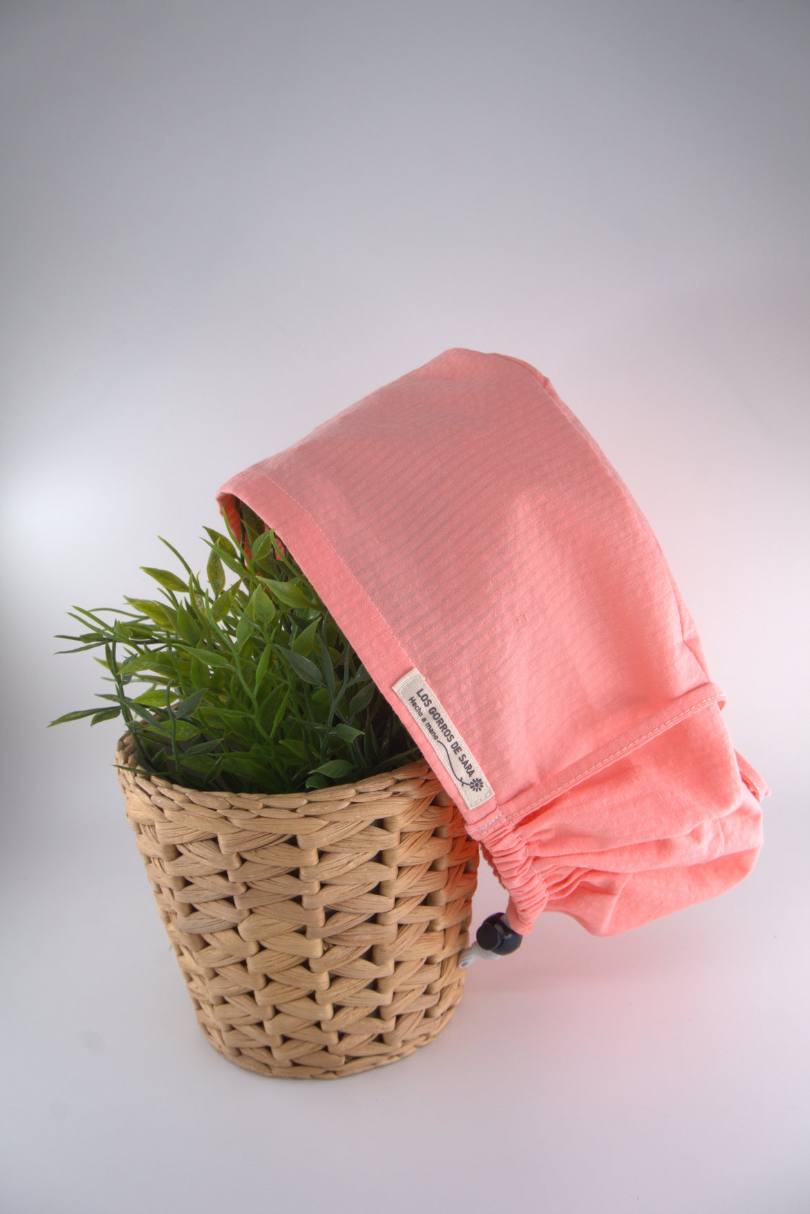Gorro pelo largo ajustable - Salmón