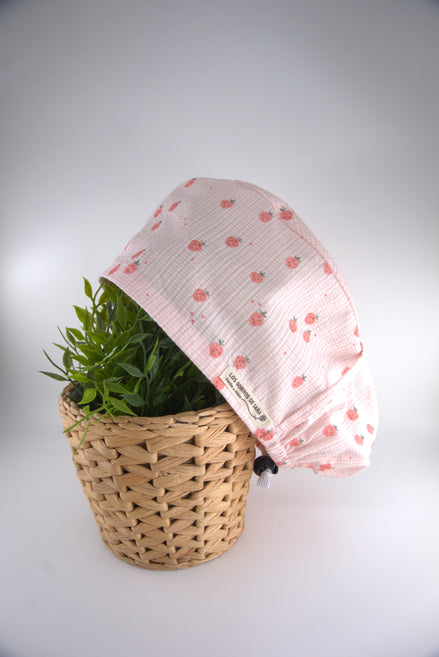 Gorro pelo largo ajustable - Fresita rosa