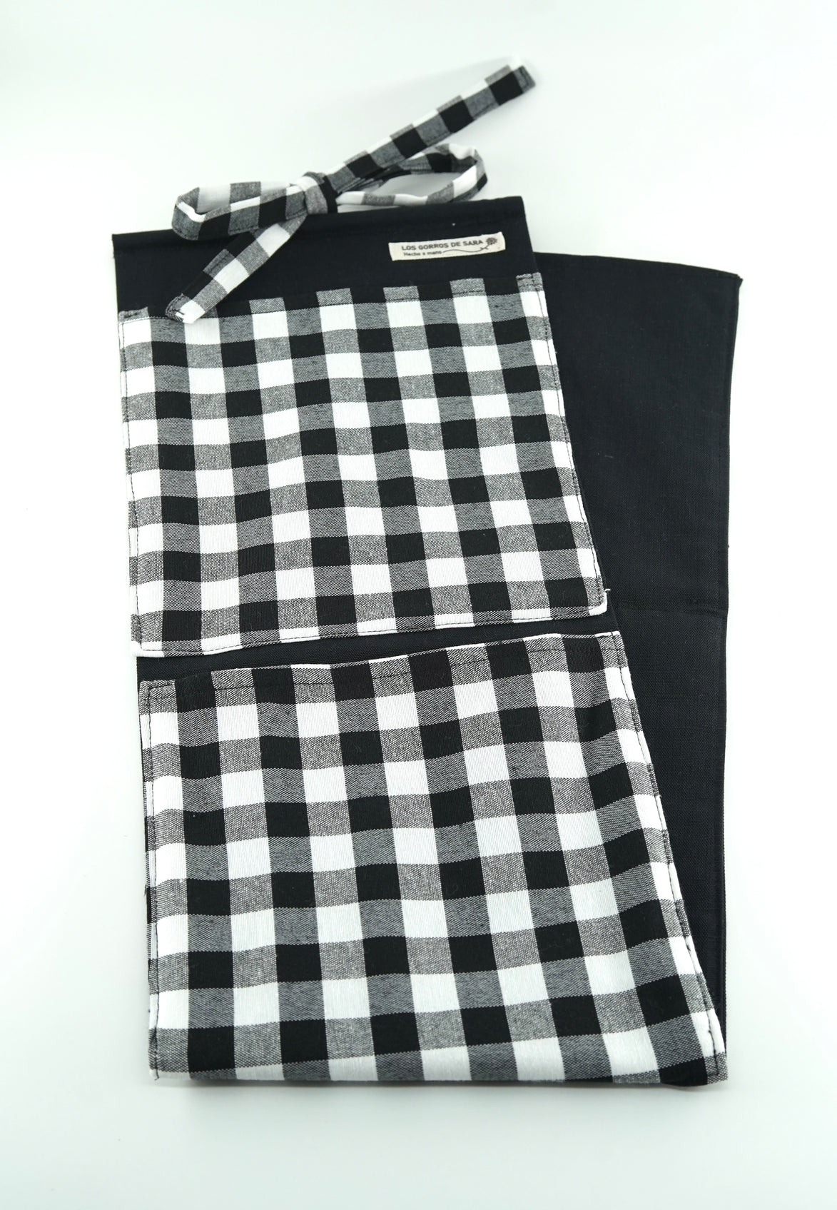 Organizador -Vichy Negro - 4 bolsillos