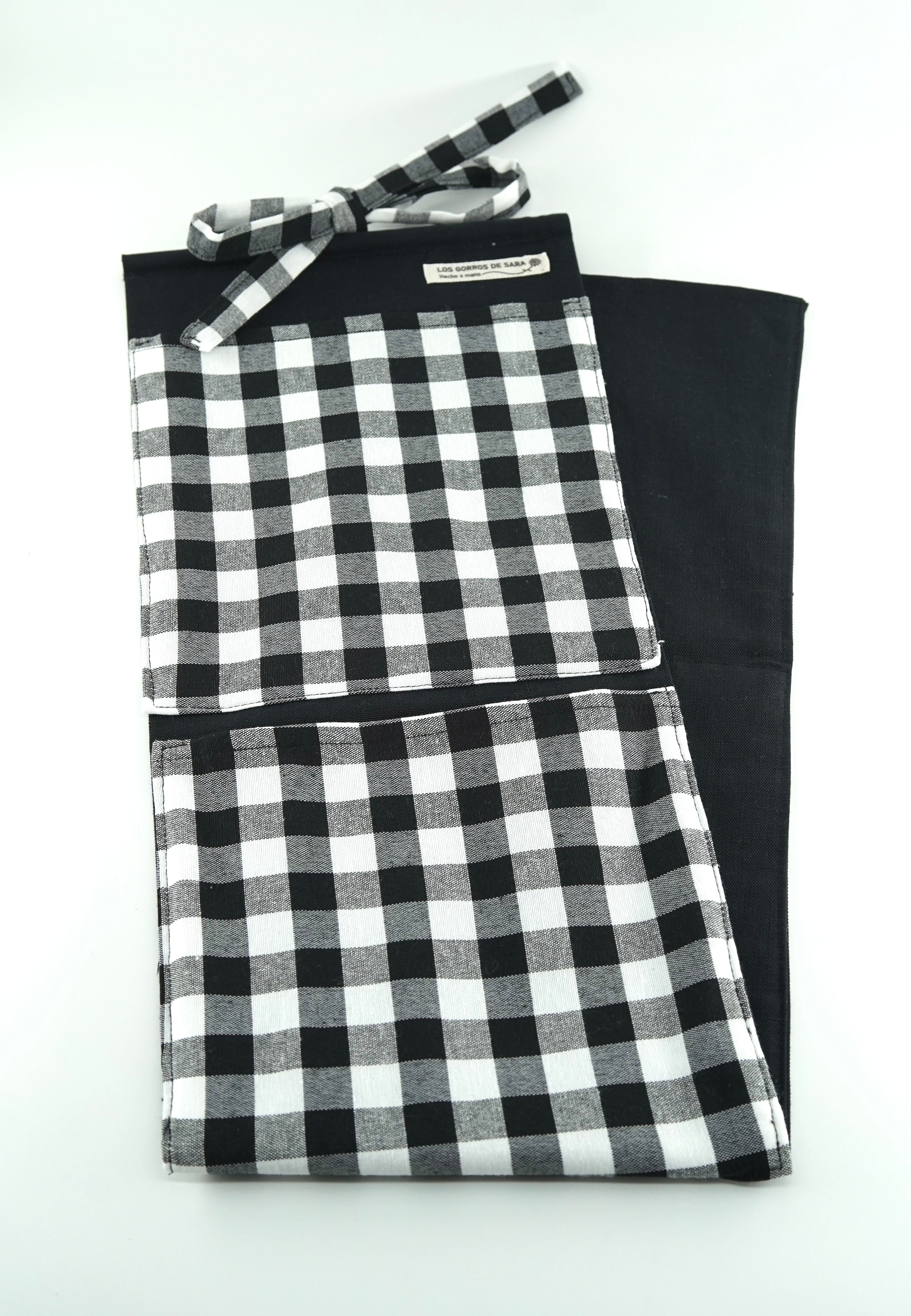 Organizador -Vichy Negro - 4 bolsillos
