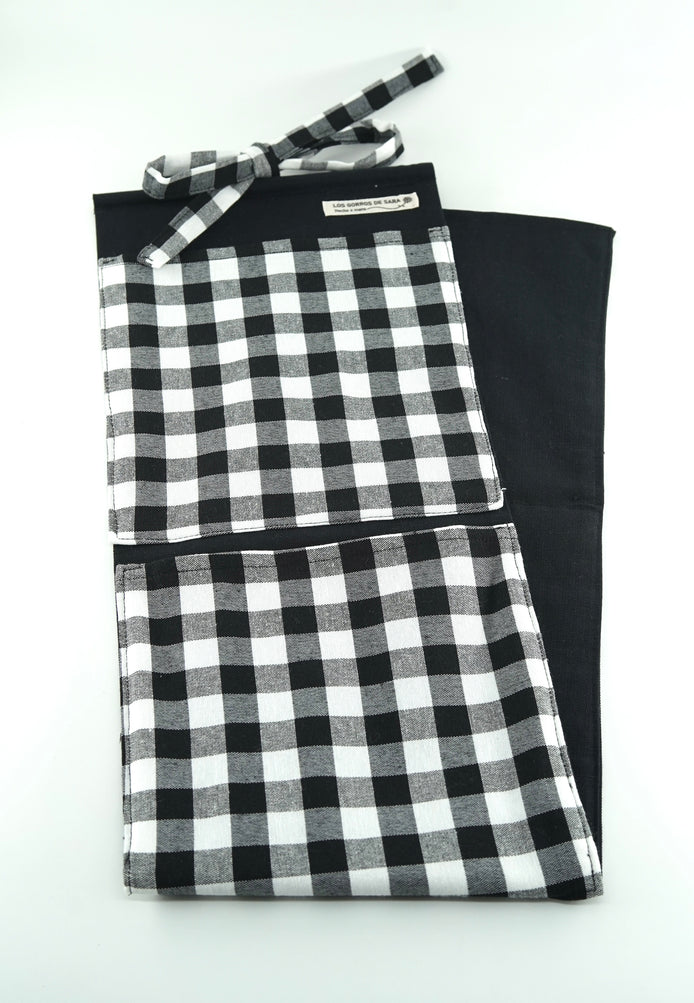 Organizador -Vichy Negro - 4 bolsillos