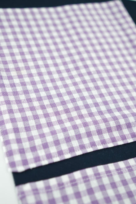 Organizador - Vichy morado & marino - 4 bolsillos