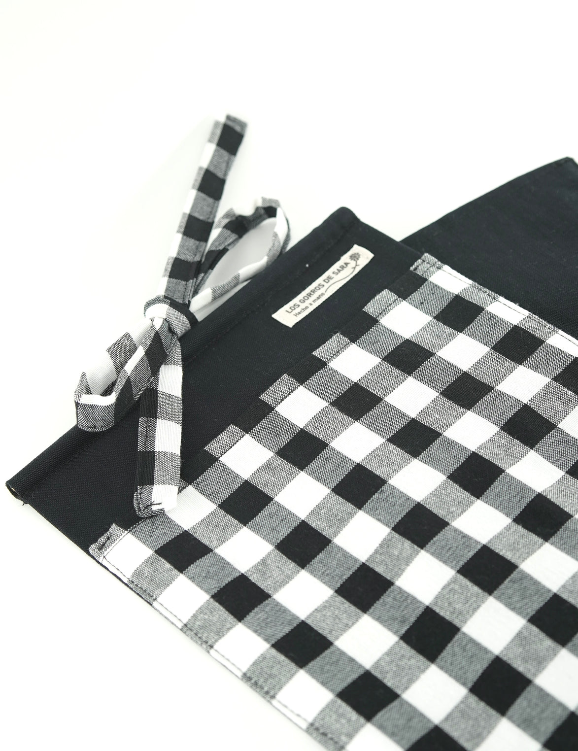Organizador -Vichy Negro - 4 bolsillos