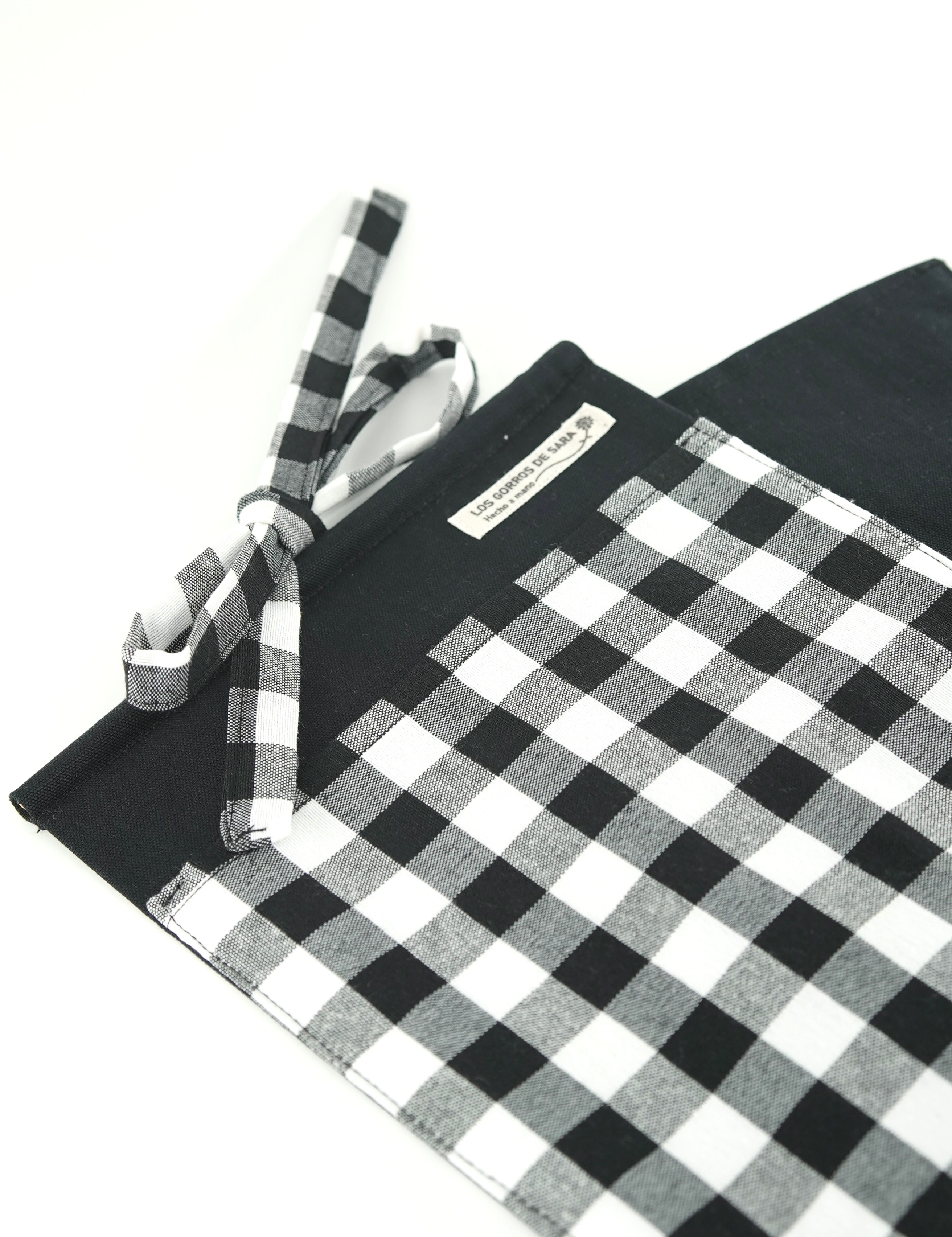 Organizador -Vichy Negro - 4 bolsillos