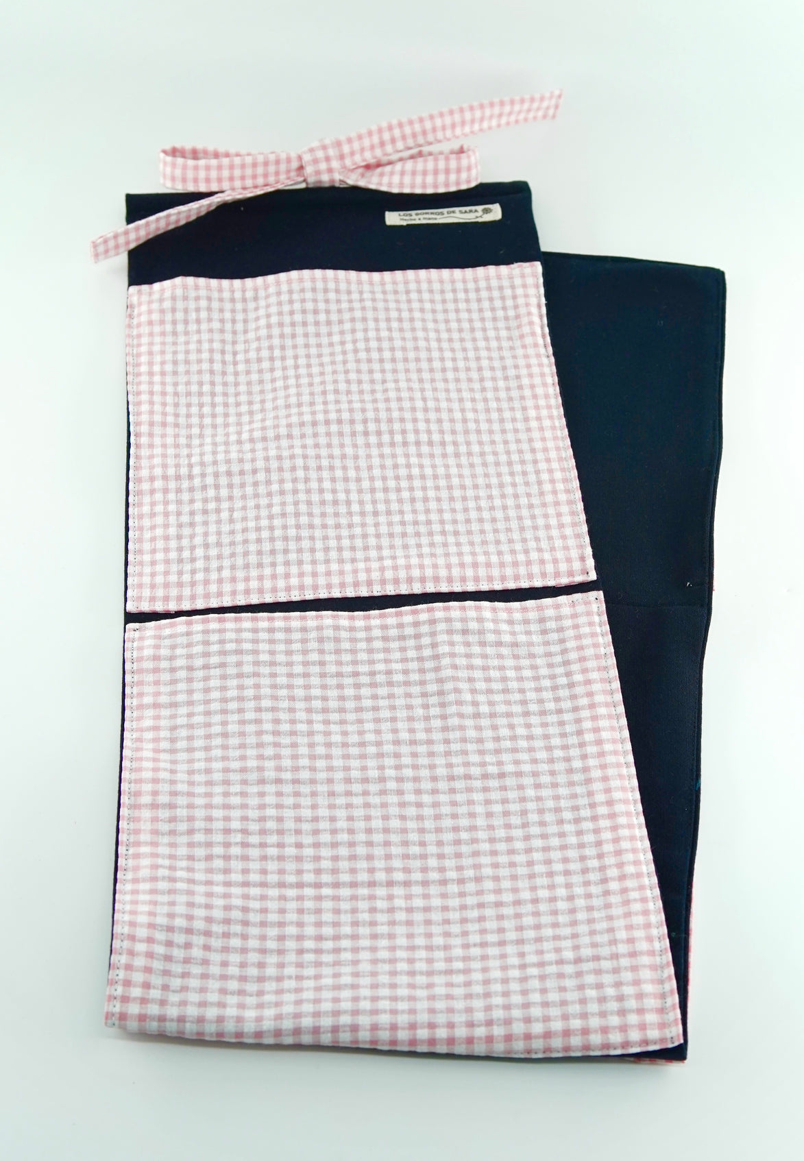 Organizador - Vichy rosa & marino - 4 bolsillos
