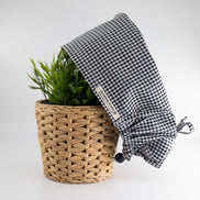 Gorro pelo largo ajustable - Vichy negro