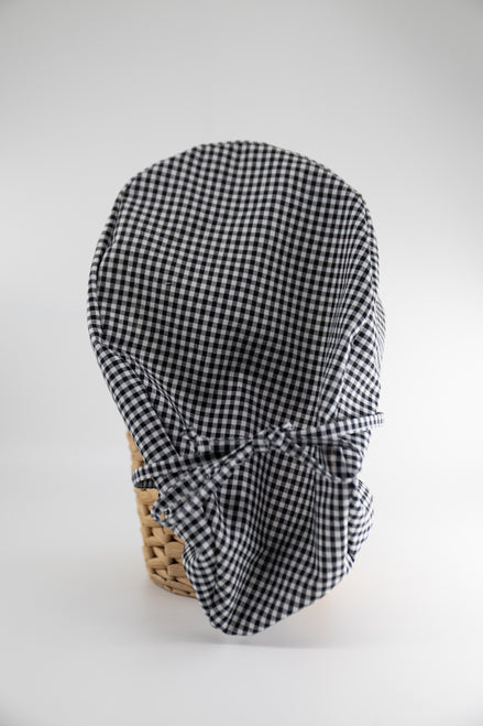 Gorro pelo largo ajustable - Vichy negro